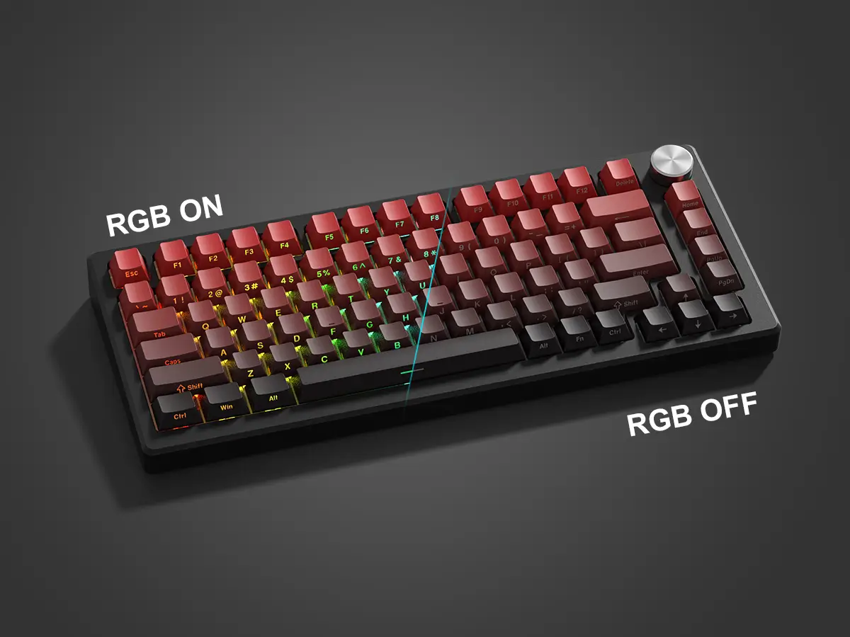 Side Printed Gradient Red Backlit Keycaps Best keycaps in BD