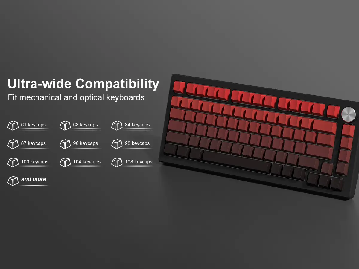 Side Printed Gradient Red Backlit Keycaps Best keycaps in BD