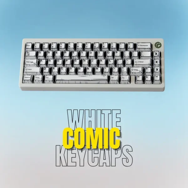 Comic Palette White Theme Mechanical Keyboard PBT Keycaps