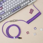 Purple Aviator Coiled Cable for Mechanical Keyboards - Best Coiled Cables in Bangladesh