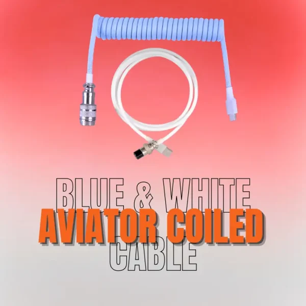 Blue & White Coiled Cable
