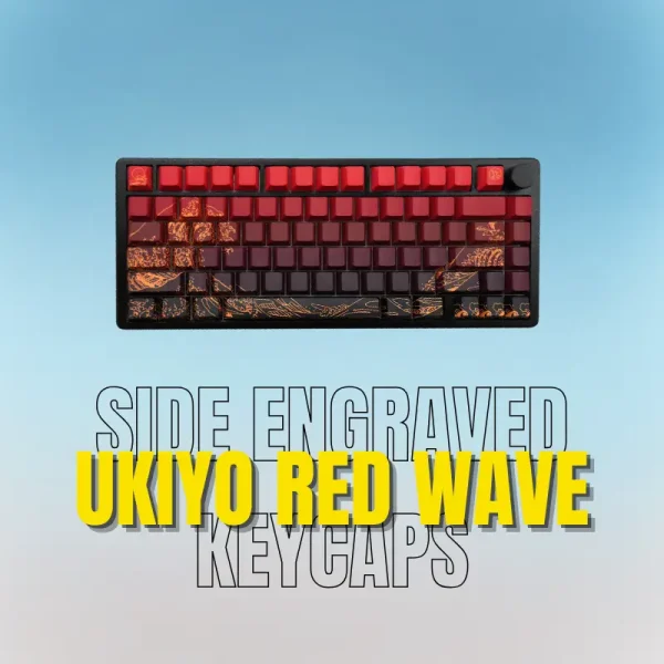 Side Engraved Ukiyo Red Wave Keycaps
