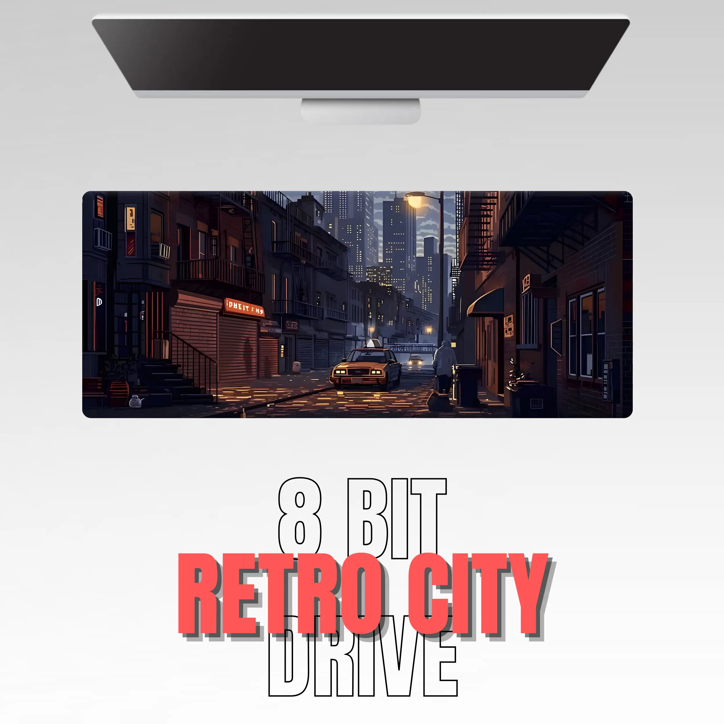 8 Bit Retro City Drive Mousepad
